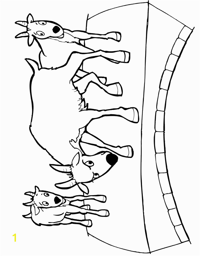 Three Billy Goats Gruff Coloring Pages the 3 Billy Goats Gruff Fairy Tale Coloring Page