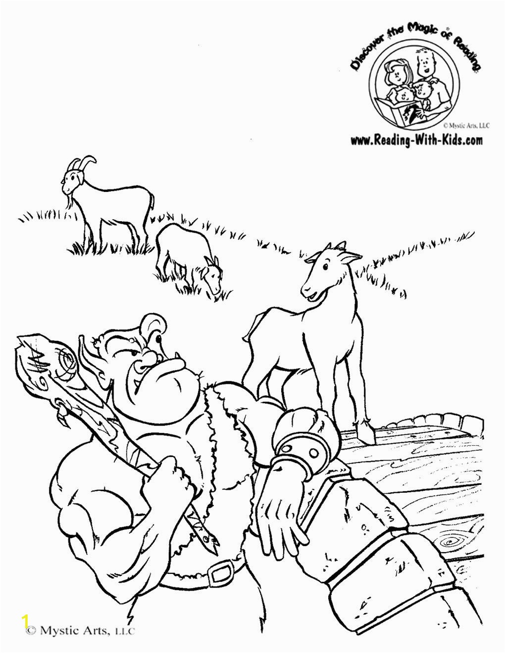 the three billy goats gruff coloring pages