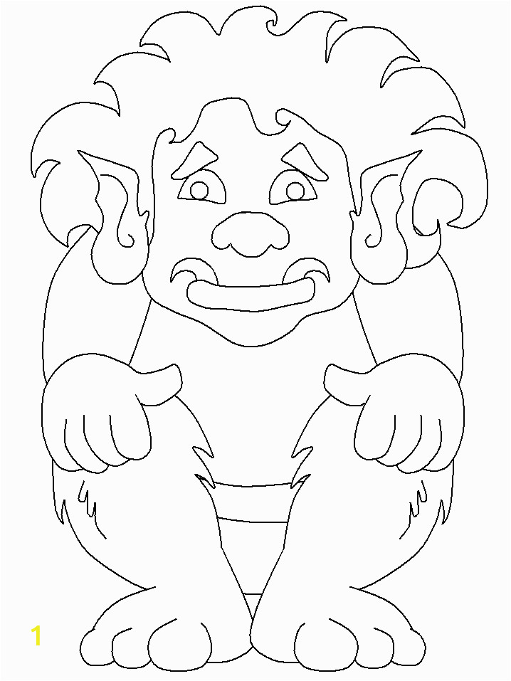 three billy goats gruff troll coloring pages