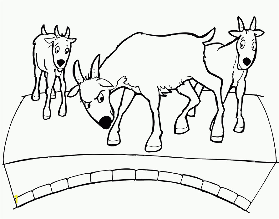 three billy goats gruff troll coloring pages