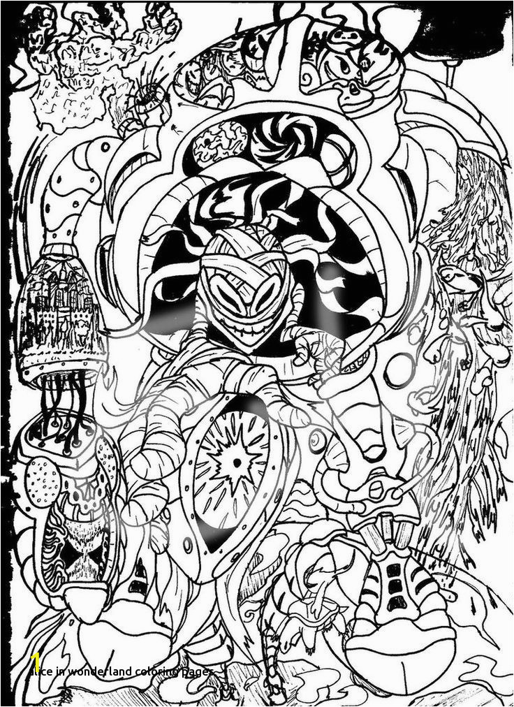 trippy alice in wonderland coloring pages