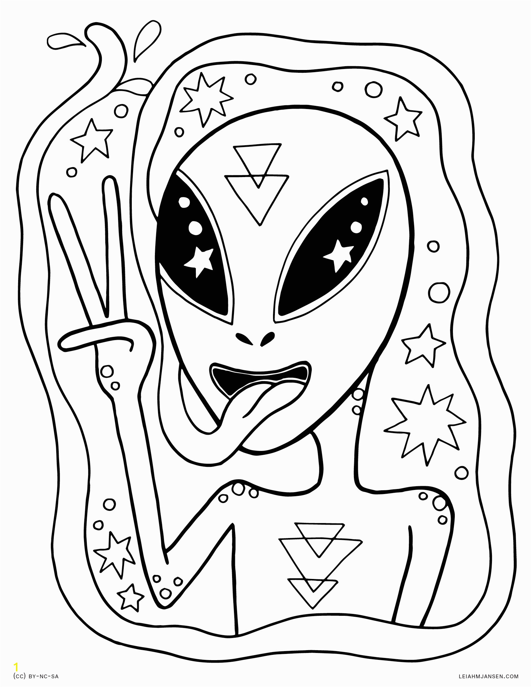 Trippy Alien Coloring Pages for Adults Coloring Pages