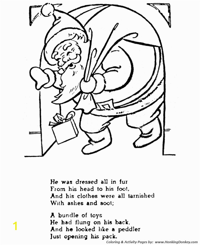 twas the night before christmas coloring sheets