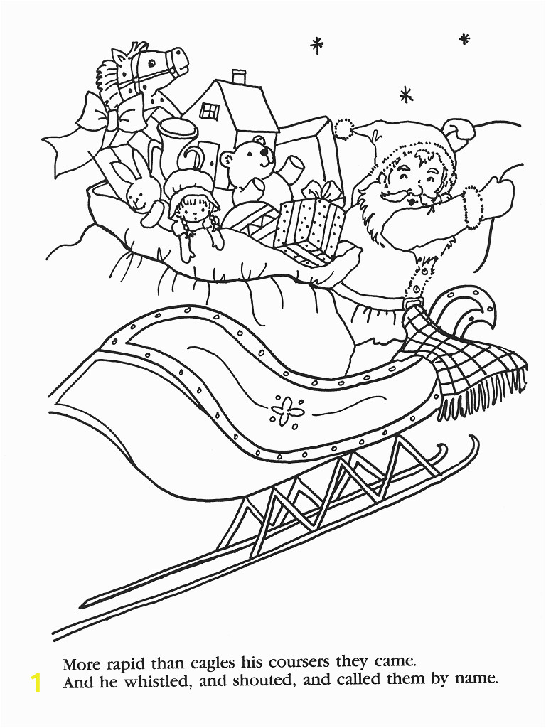Twas the Night before Christmas Printable Coloring Pages Twas the Night before Christmas Printable Coloring Pages