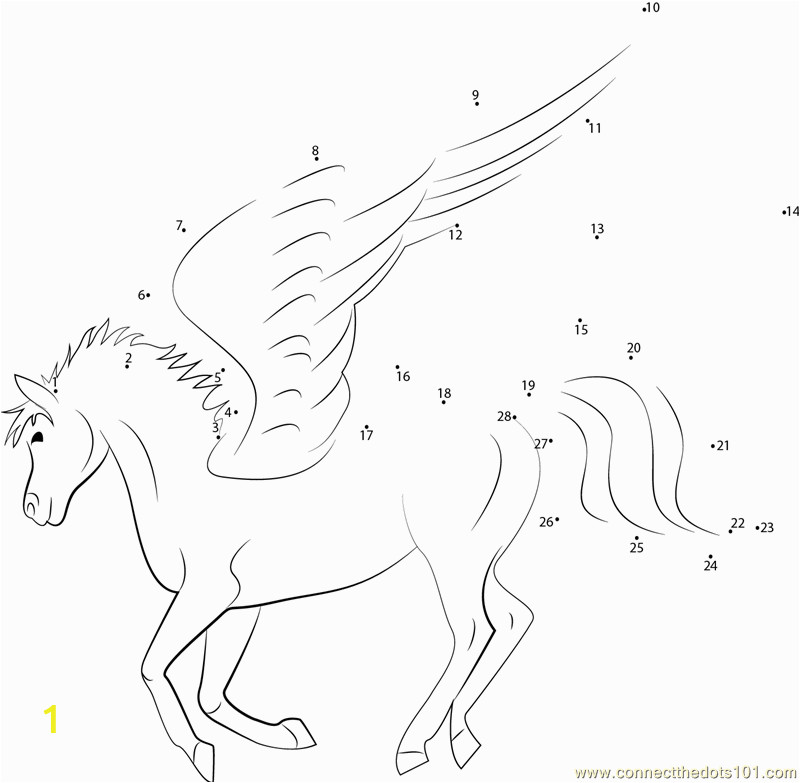 unicorn dot to dot coloring pages