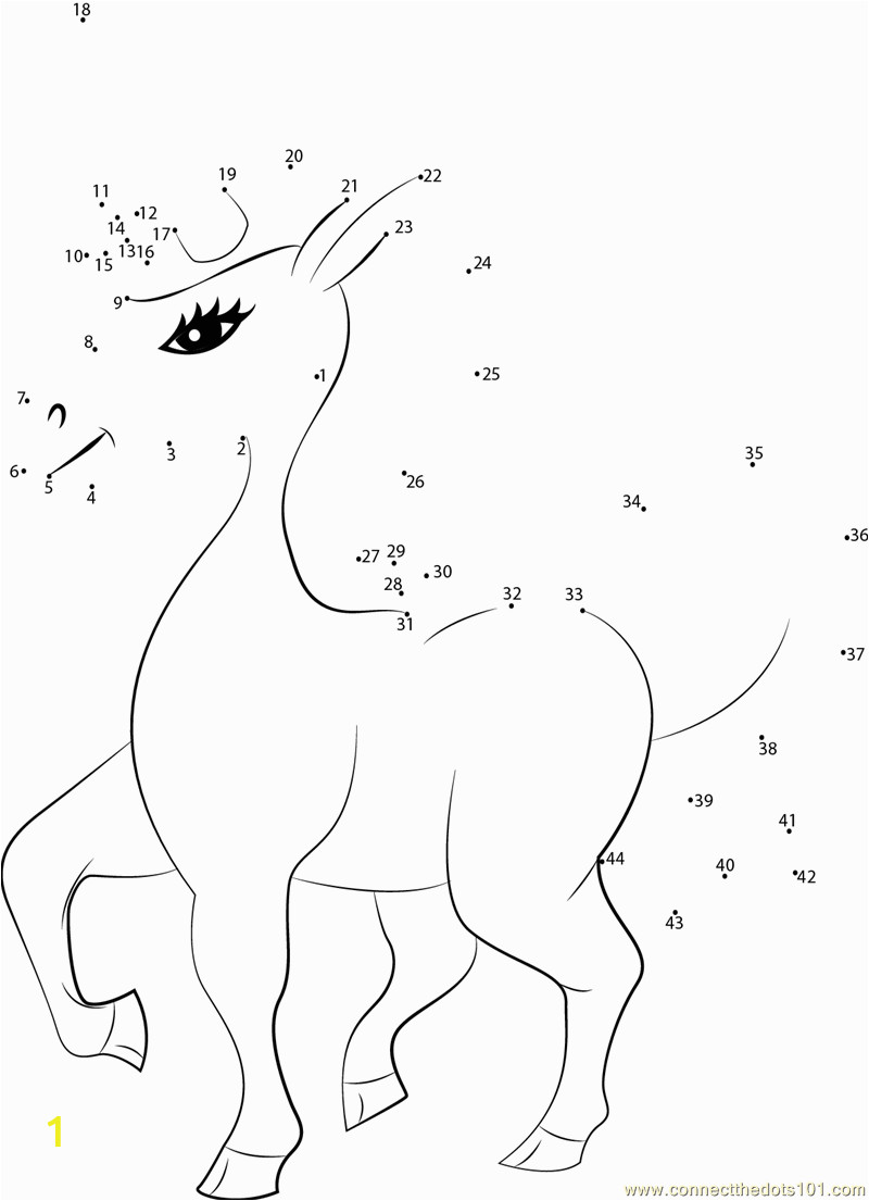 unicorn dot to dot coloring pages