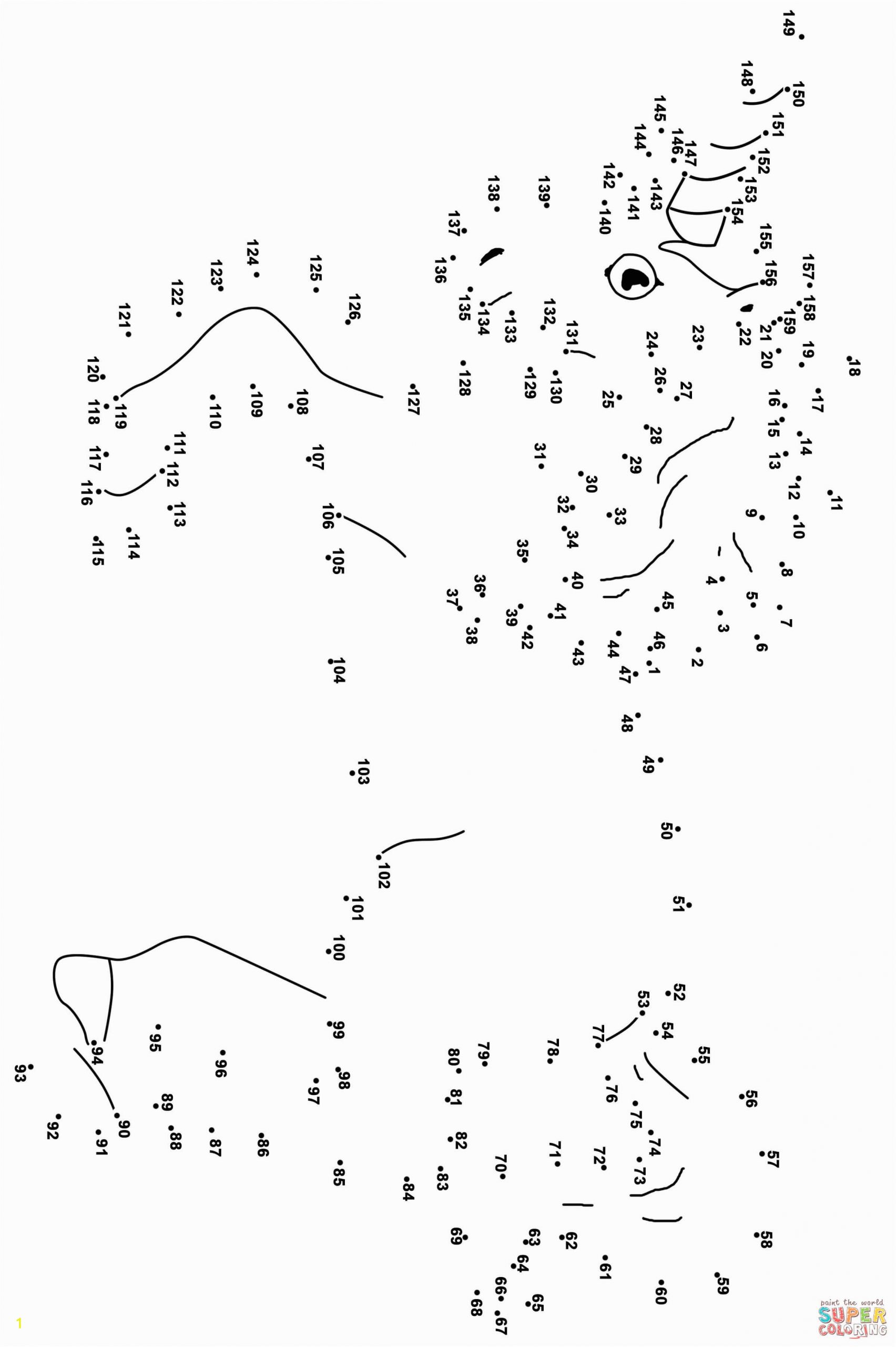Unicorn Dot to Dot Coloring Pages Unicorn Dot to Dot
