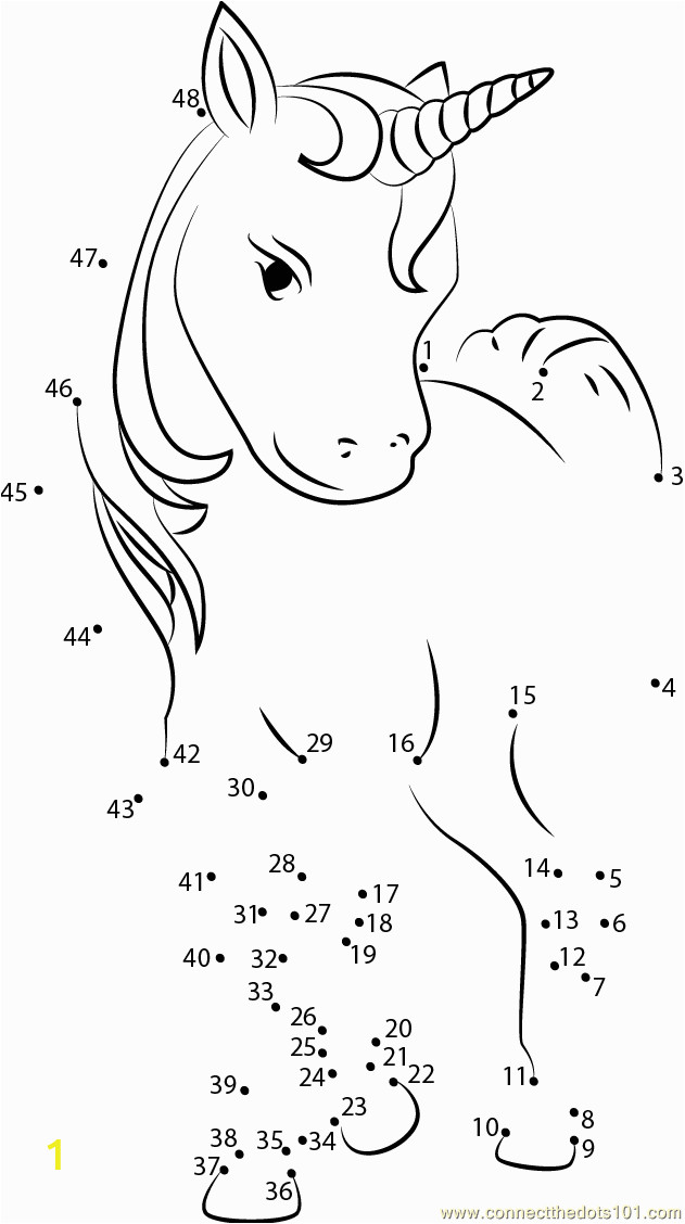 2266 Unicorn Face dot to dot