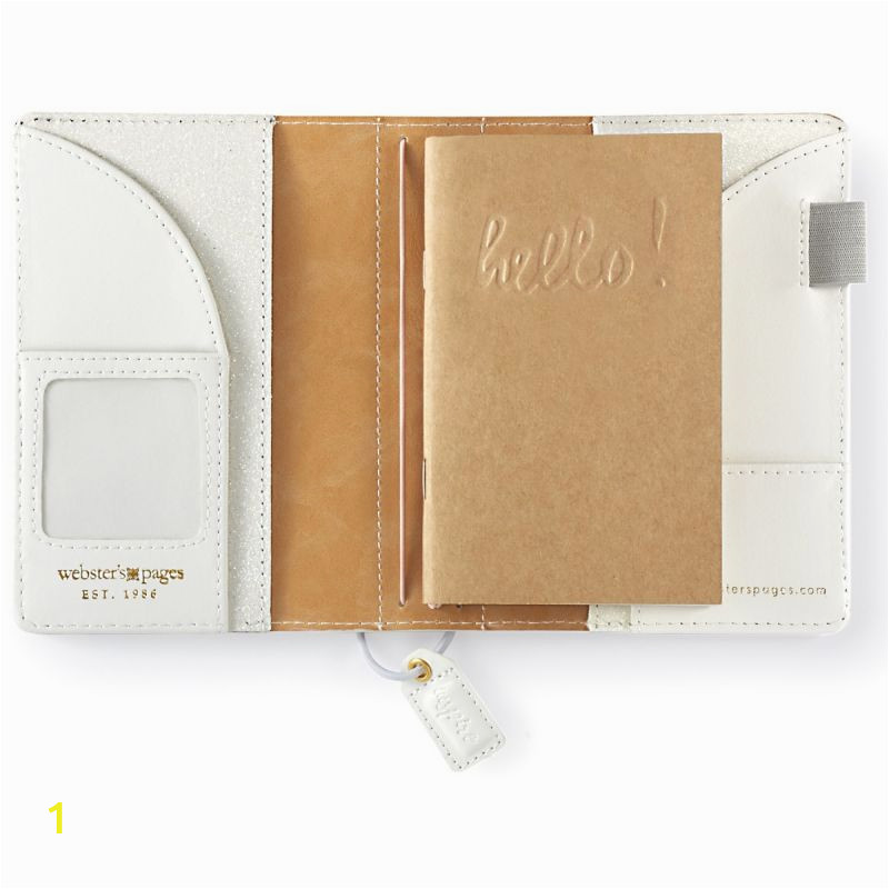 mini carnet de voyage webster s pages color crush travelers notebook blanc paillete
