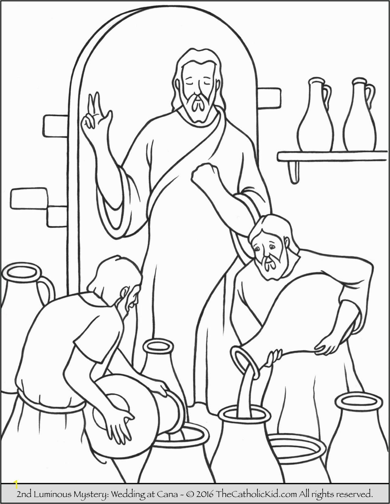 Wedding Feast at Cana Coloring Page Luminous Mysteries Rosary Coloring Pages the Catholic