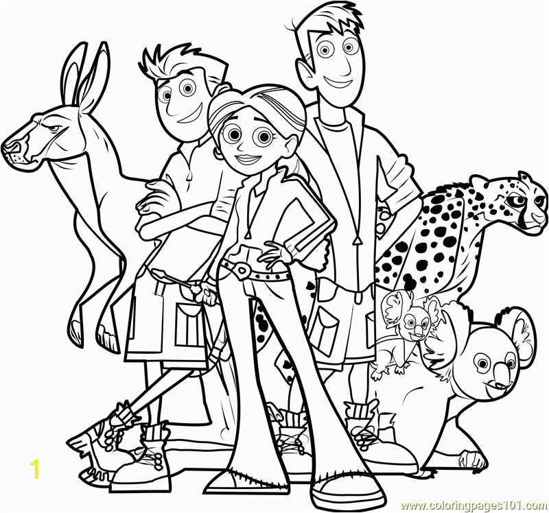 Where the Wild Things are Black and White Coloring Pages Wild Kratts Team Coloring Page Free Wild Kratts Coloring