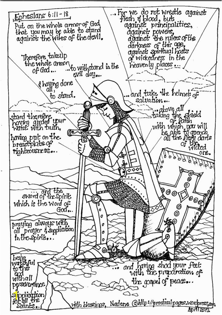 armor of god coloring pages