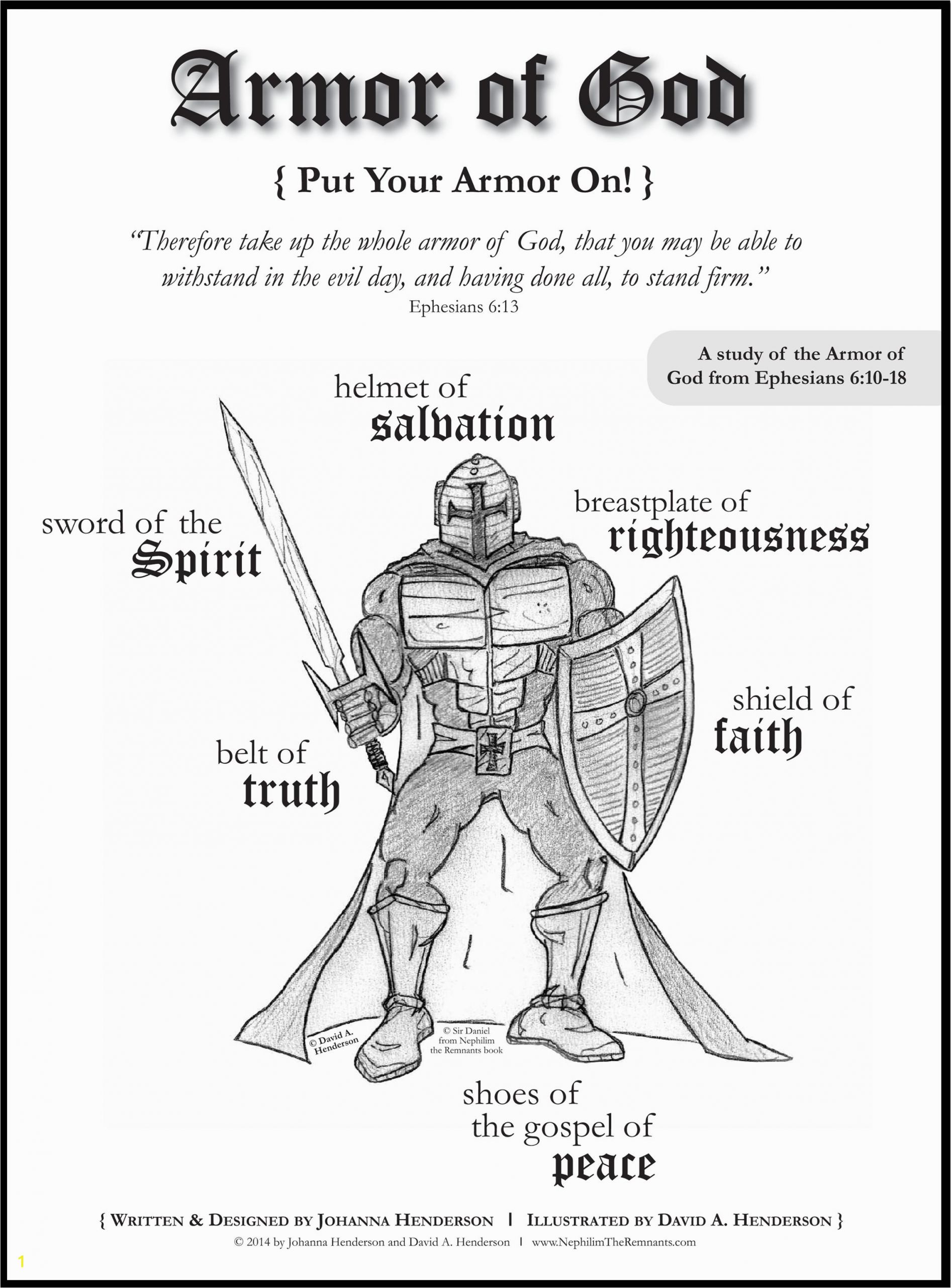 free coloring pages for armor of god