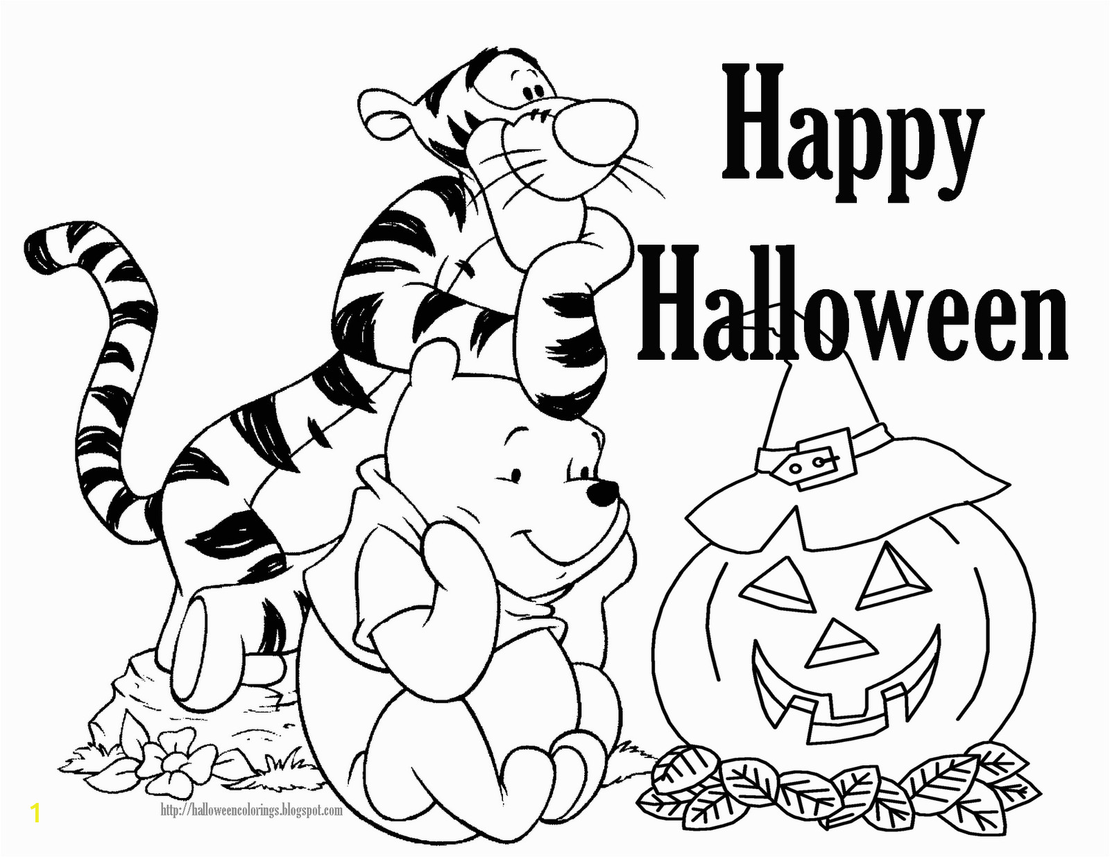 tigger and winnie halloween coloring