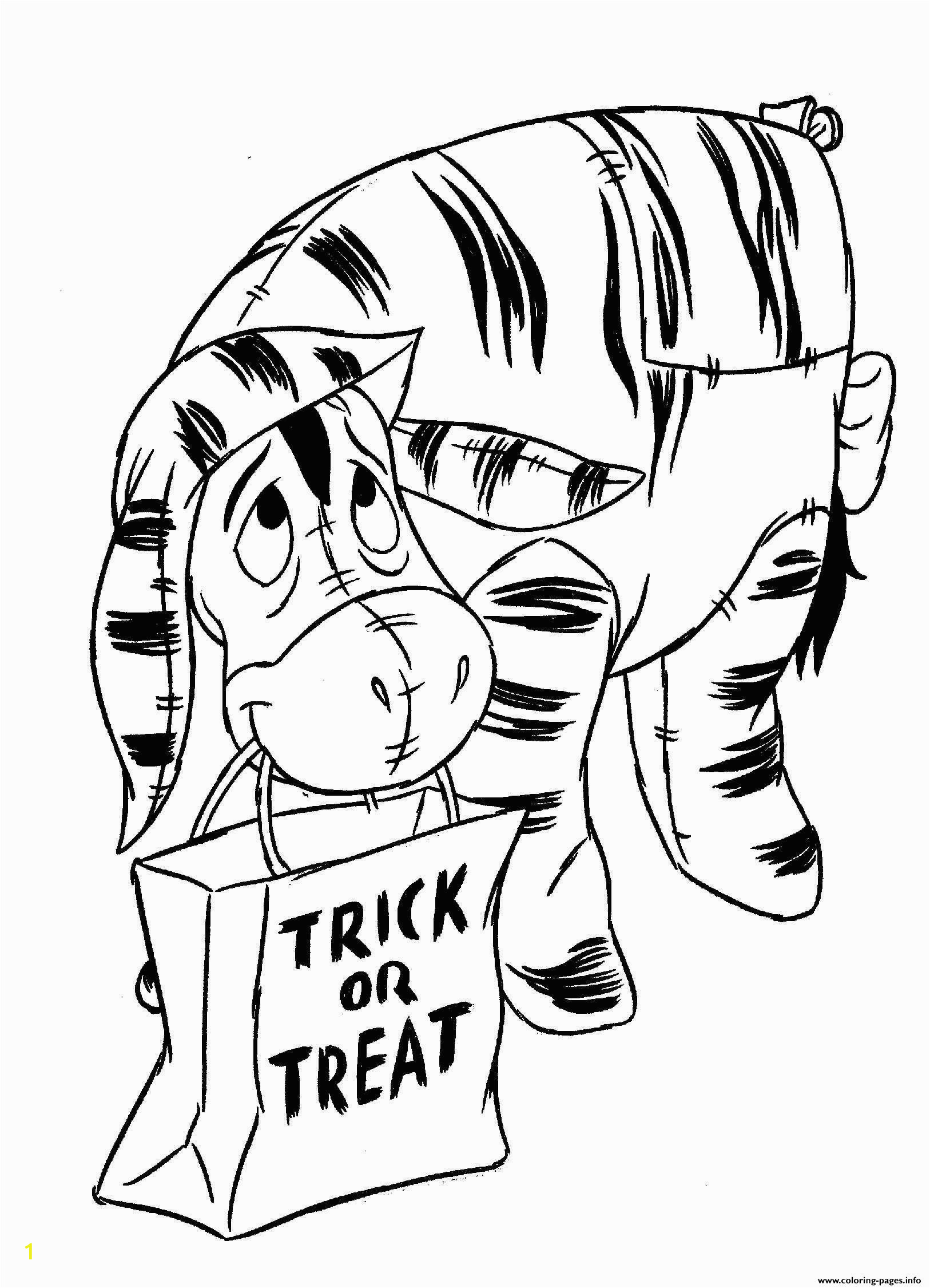 winnie the pooh halloween trick or treat printable coloring pages book