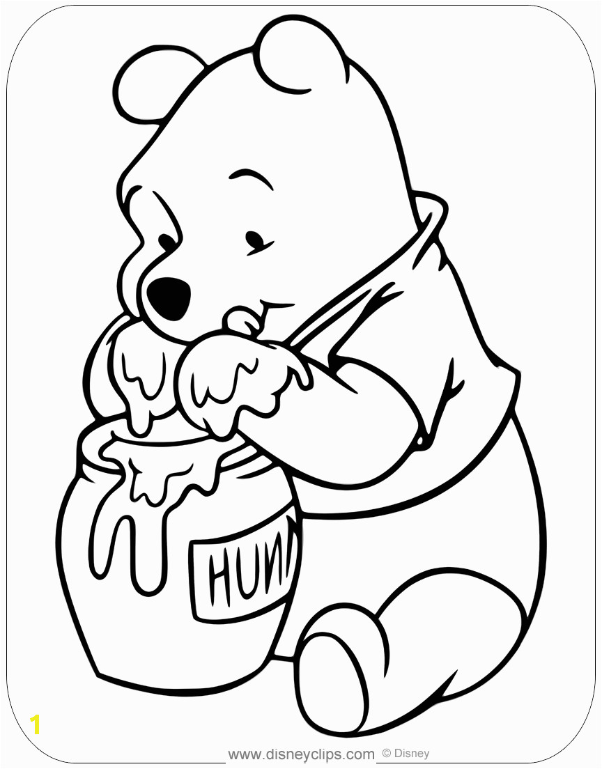 Winnie the Pooh with Honey Coloring Pages Winnie the Pooh Eating Honey Clipart Clipart