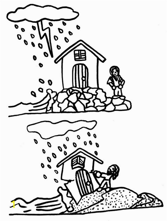 Wise and Foolish Builders Coloring Page Wise and Foolish Builders Coloring Sheet