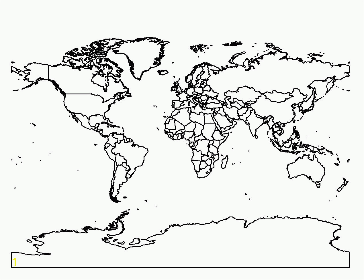 printable blank world map coloring page