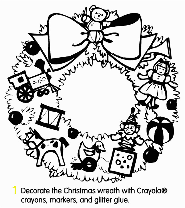 christmas wreath coloring page