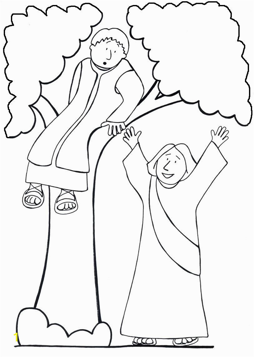 zacchaeus encounters jesus coloring page