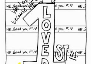 1 John 4 19 Coloring Page He Loved You First 1 John 4 19 Printable Coloring Page