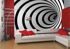 15 Foot Wall Mural Fototapeta Black and White 3d Tunnel RozmÄry Å¡­Åka X