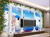 15 Foot Wall Mural Großhandel 3d Fototapete Benutzerdefinierte 3d Wandbilder Wallpaper Mural Fantasie 3d Stereo Europäische Griechische Römische Säule Tv Hintergrund