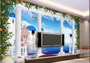 15 Foot Wall Mural Großhandel 3d Fototapete Benutzerdefinierte 3d Wandbilder Wallpaper Mural Fantasie 3d Stereo Europäische Griechische Römische Säule Tv Hintergrund