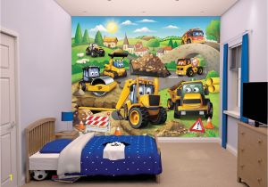 15 Foot Wall Mural My 1st Jcb Wallpaper Mural Jcb Diggers Nursery