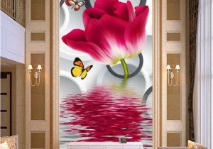 3 Dimensional Wall Murals Cheap Flower House Wallpaper Buy Quality Flowering Hostas