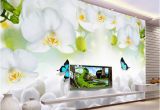 3 Dimensional Wall Murals Modern Simple White Flowers butterfly Wallpaper 3d Wall Mural Living Room Tv sofa Backdrop Wall Painting Classic Mural 3 D Wallpaper