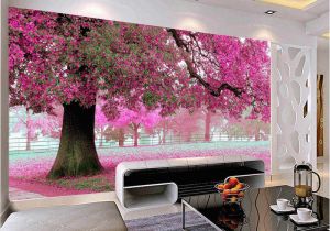 3d Big Tree Wall Murals for Living Room Large Mural Customized 3d Wallpaper Abstraction Painting with Flowers Tree Behind sofa Tv as Background In Living Room Bedroom