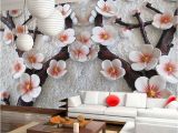 3d Cherry Blossom Wall Mural 3d Mural Wallpaper Cherry Blossom Embossed Flower Wall