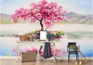 3d Cherry Blossom Wall Mural 3d Red Tree Wallpaper Wall Murals Self Adhesive Removable Wallpaper