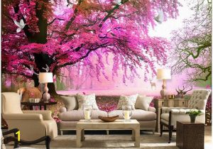 3d Cherry Blossom Wall Mural 3d Room Wallpaper Cloth Custom Dream Cherry Tree Deer Tv Background Wall Home Improvement 3d Wall Murals Wallpaper for Walls 3 D Canada 2019