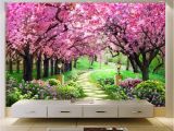 3d Cherry Blossom Wall Mural Amazon Hwhz Customized Size 3d Wallpaper Cherry Tree