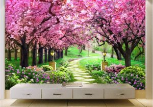 3d Cherry Blossom Wall Mural Amazon Hwhz Customized Size 3d Wallpaper Cherry Tree