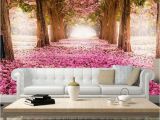 3d Cherry Blossom Wall Mural Trees Removable Wallpaper Pink Cherry Blossom Trees