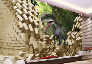 3d Dinosaur Wall Mural 3d Dinosaur Break Wall Tree Wallpaper Wall Art Print Mural