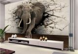 3d Elephant Wall Mural Großhandel Custom 3d Elephant Wandbild Personalisierte Giant