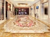 3d Floor Murals for Sale Custom 3d Floor Murals Imitation Marble Flower Pattern Luxury Living