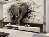 3d Interior Wall Murals Custom 3d Elephant Wall Mural Personalized Giant Wallpaper