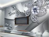 3d Interior Wall Murals Custom Any Size 3d Wall Mural Wallpaper Diamond Flower Patterns