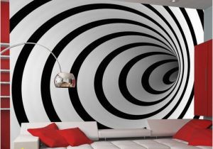 3d Murals On Walls Black White 3d Tunnel 3 09m X 400cm Wallpaper In 2020