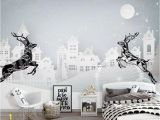 3d Nursery Wall Murals 3d Kids Cartoons Galloping Deer Wallpaper Nursery