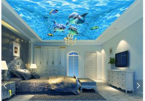 3d Ocean Wall Murals Us $9 96 Off 3d Wallpaper Custom 3d Ceiling Wallpaper Murals Beautiful Blue Ocean Water Dolphin Ceiling Murals 3d Living Room Photo Wallpaper W