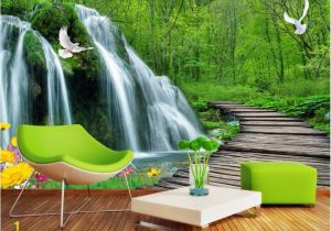 3d Wall Mural Painting Lwcx Custom Mural 3d Wallpaper forest Falls Bridge