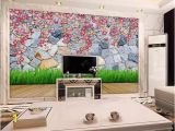 3d Wall Mural Stickers Custom 3d Wallpaper Mural Living Room sofa Tv Backdrop Mural Grass Flowers Brick Wall Picture Wallpaper Mural Sticker Home Decor Hd Wallpaper