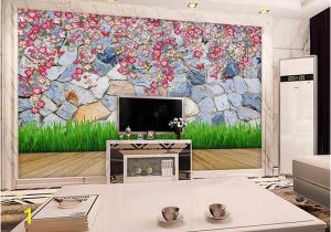 3d Wall Mural Stickers Custom 3d Wallpaper Mural Living Room sofa Tv Backdrop Mural Grass Flowers Brick Wall Picture Wallpaper Mural Sticker Home Decor Hd Wallpaper