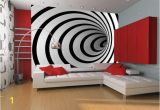 3d Wall Murals for Bedrooms Fototapeta Na Wymiar Czarno BiaÅy Tunel 3d